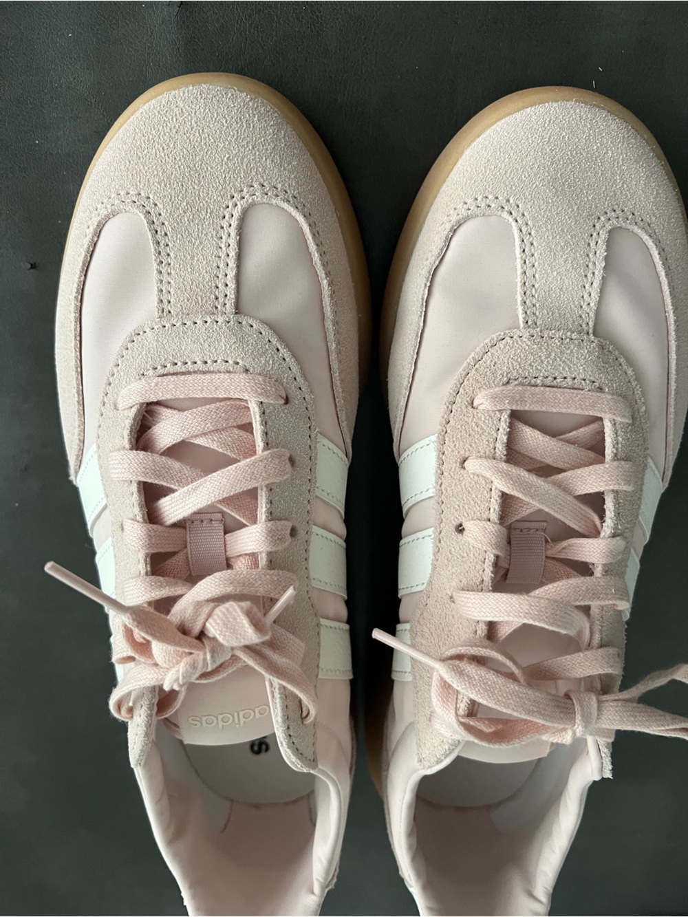 Adidas Pale Pink and White 3-Stripe Sneakers - Picture 2 of 5